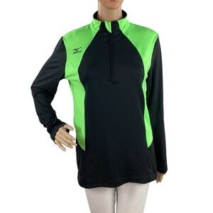 Mizuno DryLite Excel 1/2 Zip Volleyball Pullover Black Green Small